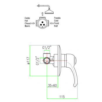 Waschtisch-Einhebelmischer mit automatischer Ablaufgarnitur Fiore Jafar 47CR5221