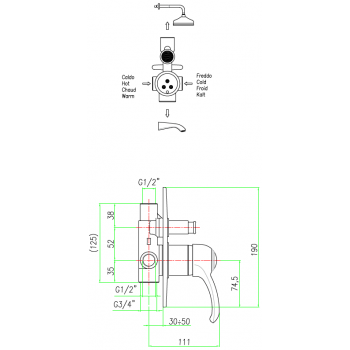 Einbau Mischer dusche Fiore Jafar 47CR5130