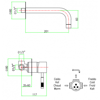 Waschtisch-Einhebelmischer mit automatischer Ablaufgarnitur Fiore Xenon 44CR5271