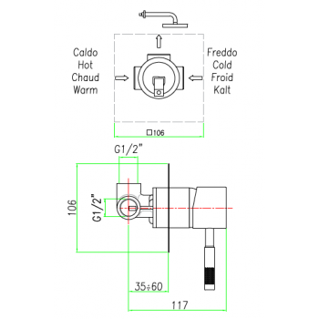 Miscelatore doccia ad incasso Fiore Xenon 44CR7515