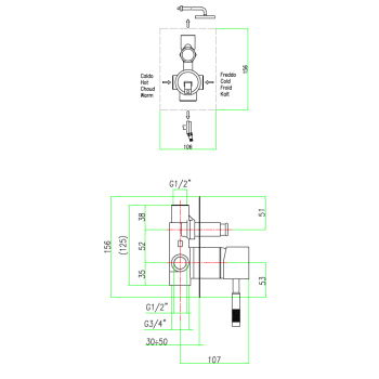 Einbau mischer dusche Fiore Xenon 44CR7515