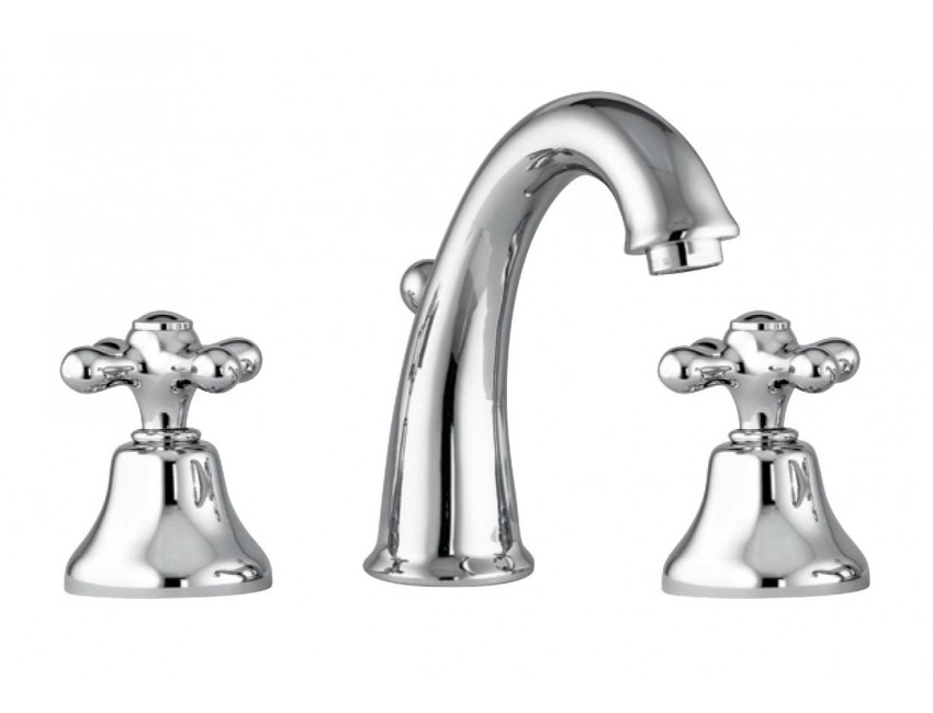 Batteria lavabo tre fori con scarico automatico Fiore Margot 26CR0628