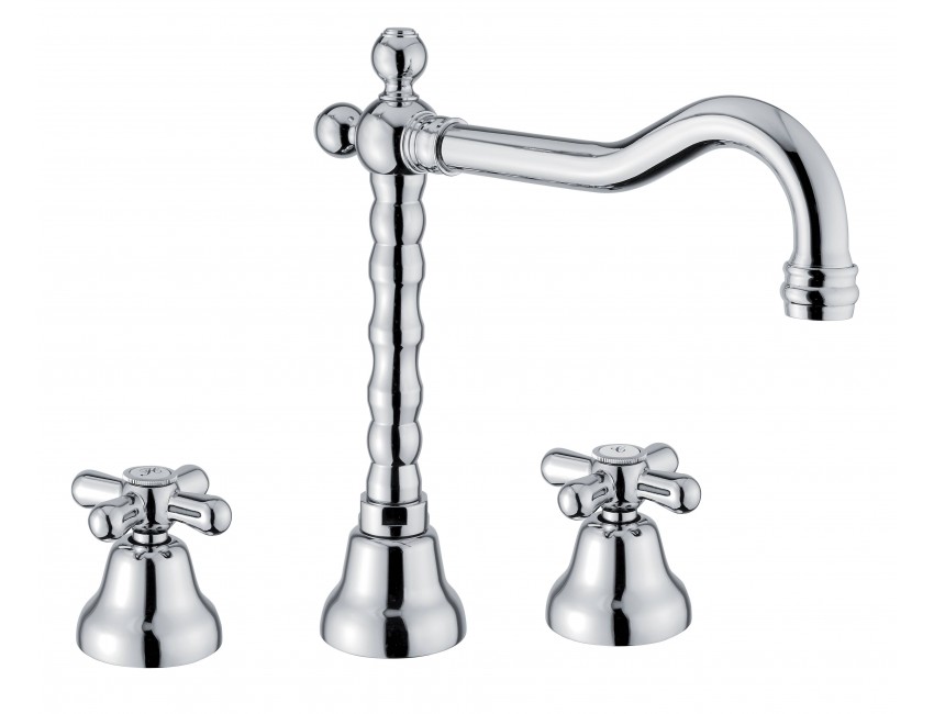 Batteria lavabo tre fori con scarico automatico Fiore Margot 26CR0637