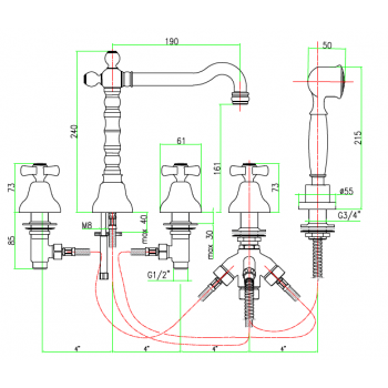 Wand Waschtischbatterie Fiore Margot 26CR0636
