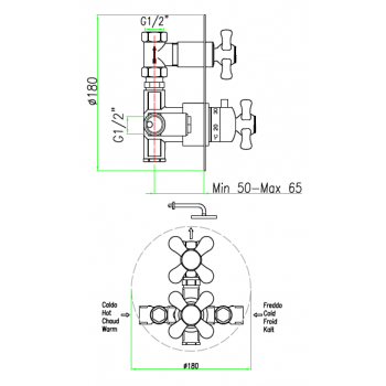 Miscelatore termostatico doccia ad incasso Fiore Margot 26CR0933