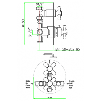 Miscelatore termostatico doccia ad incasso Fiore Margot 26CR0934