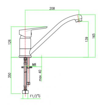 Miscelatore lavello cucina Fiore Kevon 81CR4510