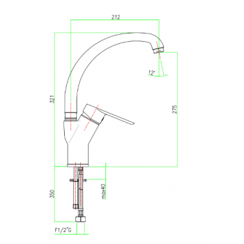 Miscelatore lavello cucina con leva laterale Fiore Kevon 81CR4318