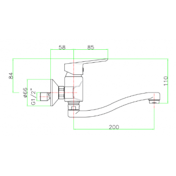 Wand-Spültischbatterie Fiore Kevon 81CR6551