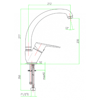 Miscelatore lavello cucina con leva laterale Fiore Kyro 86CR4310