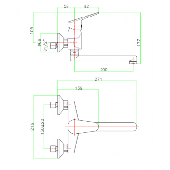 Spültischbatterie mit Seitenhebel Fiore Kyro 86CR4318