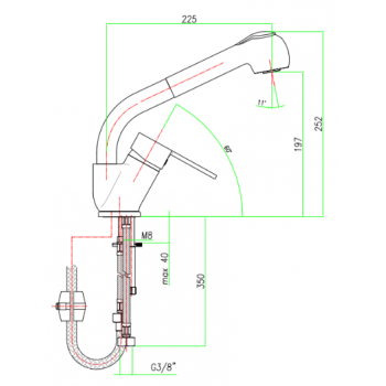 Miscelatore lavello cucina con leva laterale Fiore Kyro 86CR4318
