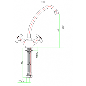 Waschtisch Mischer mit automatischer Ablaufgarnitur Fiore Margot 26CR0625