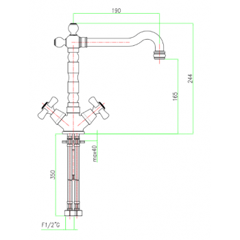 Einloch Spültischbatterie Fiore Margot 26CR0363