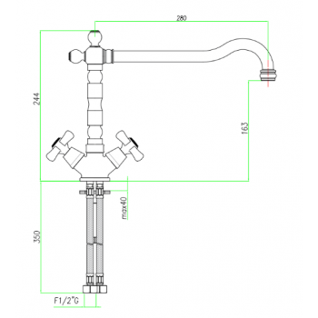 Einloch Spültischbatterie Fiore Margot 26CR0641