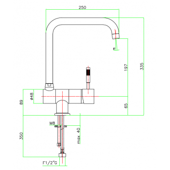 Spültischbatterie mit horizontalem Körper Fiore Xenon 44CR5467