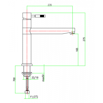 Spültischbatterie mit Verlängerung Fiore Xenon 44CR5441