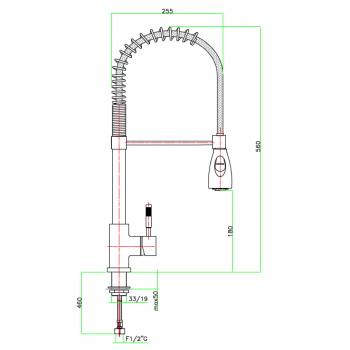 Miscelatore lavello professionale Fiore Xenon 44CR5425