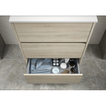 Mobile bagno 60 cm in legno marrone Caledonia con lavabo