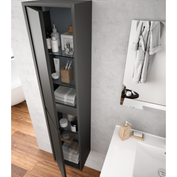Mobile bagno sospeso 120 cm in legno marrone Caledonia con lavabo in porcellana