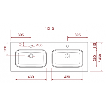 Mobile bagno sospeso 120 cm in legno laccato Bianco lucido con due ante