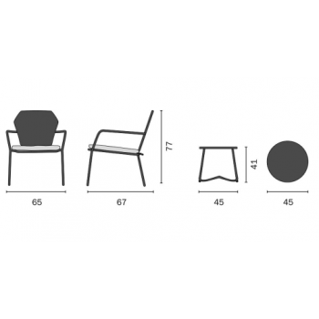 Balcony Set Artò in alluminio effetto legno