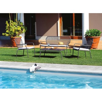 Balcony Set Bormio aus holzähnlichem Aluminium