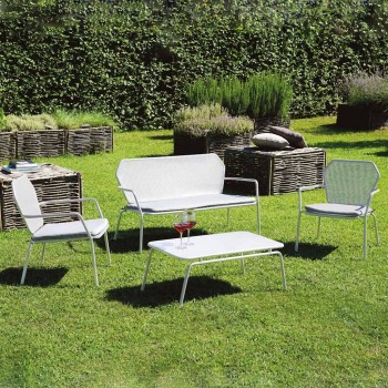 Balcony Set Bormio aus holzähnlichem Aluminium