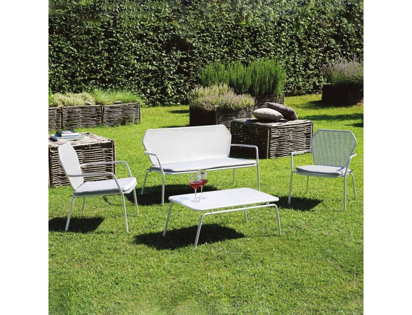 Balcony Set Bormio aus holzähnlichem Aluminium