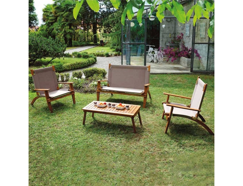 Set Valladolid con struttura in acacia oliata