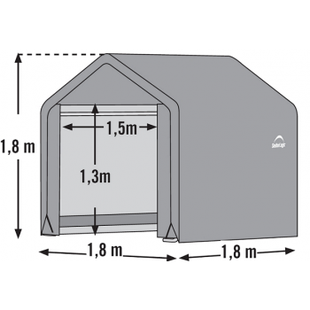 Capanno 1,8x1,8 m con struttura in acciaio