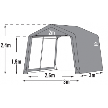Capanno 3x3 m con struttura in acciaio
