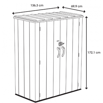 Armadio per attrezzi 172 cm in polietilene
