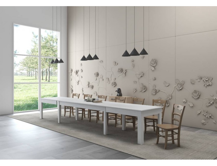 Tavolo Super 4 160x90 cm allungabile bianco frassinato