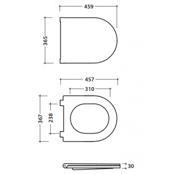 Globo Hängende Toilette 36x52 cm aus Vitreous China Grace GL-GRS02.BI
