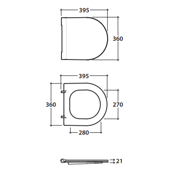 Globo Hängende Toilette 37x52 cm aus Keramik Forty3
