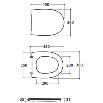 Hängende Toilette 36x54 cm aus Keramik Globo 4ALL