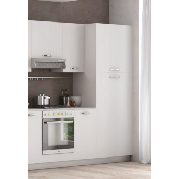 Colonna Frigo 215 cm in legno Bianco Frassinato