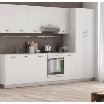 Colonna Frigo 215 cm in legno Bianco Frassinato