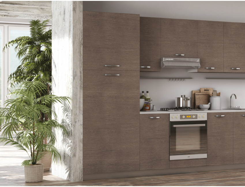 Colonna Frigo 215 cm in legno Larice Grigio
