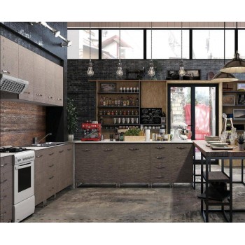 Colonna Frigo 215 cm in legno Larice Grigio