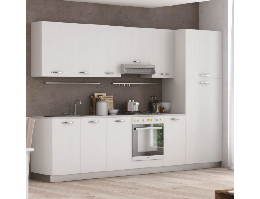 Cucina componibile in legno Bianco frassinato