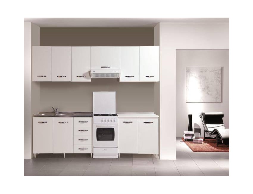 Cucina componibile in legno Bianco frassinato