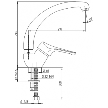 Spültischbatterie mit schwenkbarem Auslauf und ausziehbarer Dusche Paini KOS