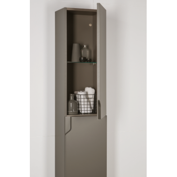 Mobile bagno sospeso 120 cm in legno Fumé opaco con Lavabo
