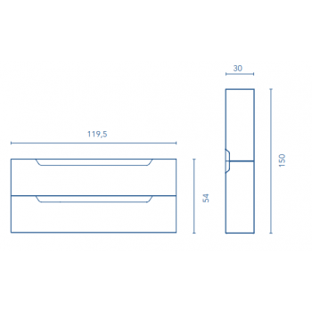 Mobile bagno sospeso 120 cm in legno Fumé opaco con Lavabo