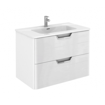 Badezimmer Badmöbel 120 cm aus Fumé matte Holz mit Keramik Waschtisch