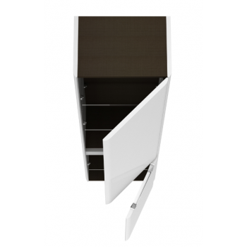 Mobile bagno sospeso 80 cm in legno Bianco Lucido con Lavabo in ceramica