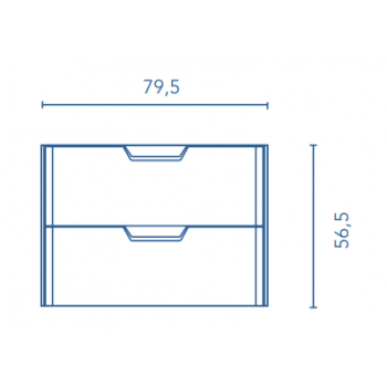 Mobile bagno sospeso 80 cm in legno Bianco Lucido con Lavabo in ceramica