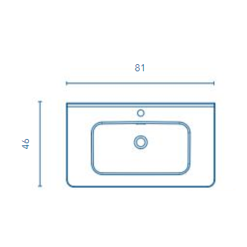 Mobile bagno sospeso 80 cm in legno Bianco Lucido con Lavabo in ceramica